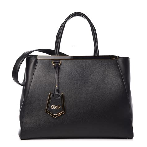 FENDI Vitello Elite Regular 2Jours Tote Black 